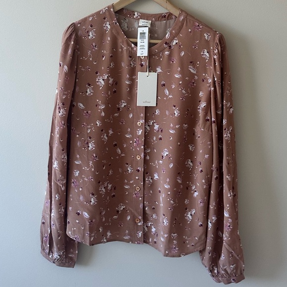 NWT Aritzia Patterned Naomi Blouse - Picture 2 of 5